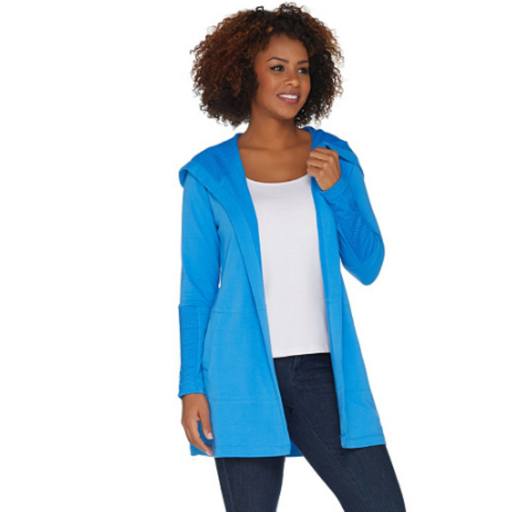 Cardigan - Active knit with mesh trim
